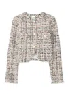 St John Multicolor Eyelash Tweed Jacket In Ecru Multi