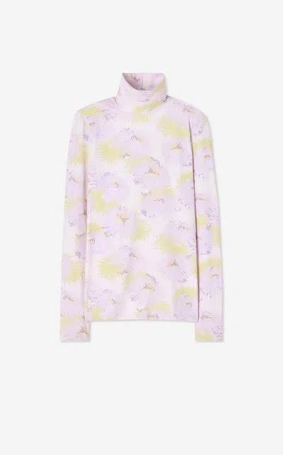 St John Mums Allover Print Nuda Turtleneck In Pink