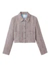 St John Naomi Jacket In Azure Tweed In Gray