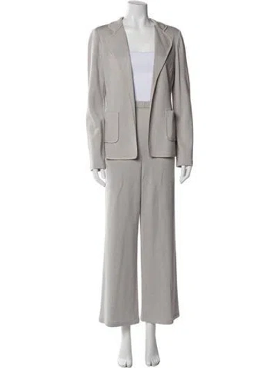 Pre-owned St John Neoprene Pant Set In Gray