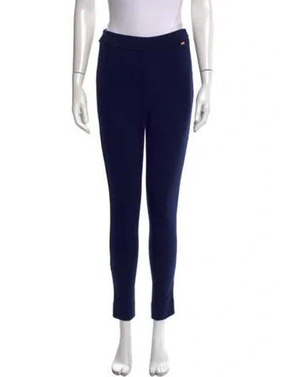 Pre-owned St John Neoprene Skinny Leg Pants In Blue