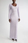 St John St. John Nicoline Long Sleeve Sequin Stretch Knit Gown In Purple