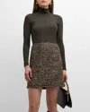 St John St. John Collection Nuda Jersey Turtleneck Top In Green