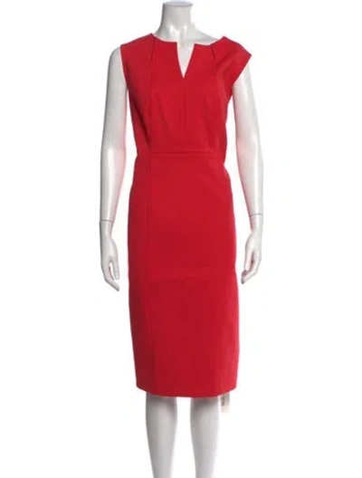 Pre-owned St John Nylon Midi Length Dress In Red