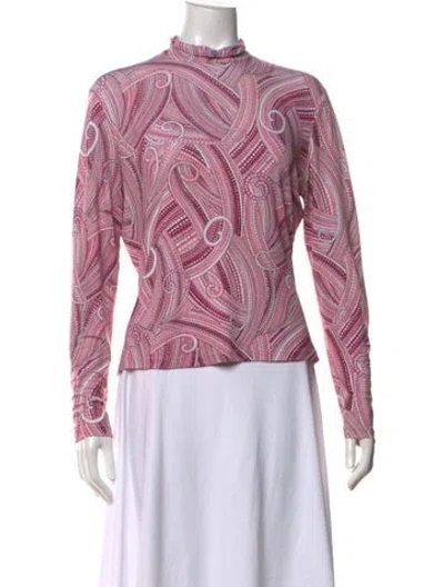 Pre-owned St John Nylon Printed Blouse In Pink