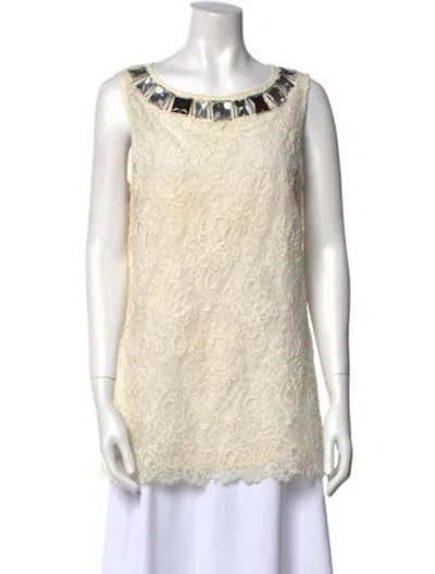 Pre-owned St John Nylon Scoop Neck Tunic In Neutral