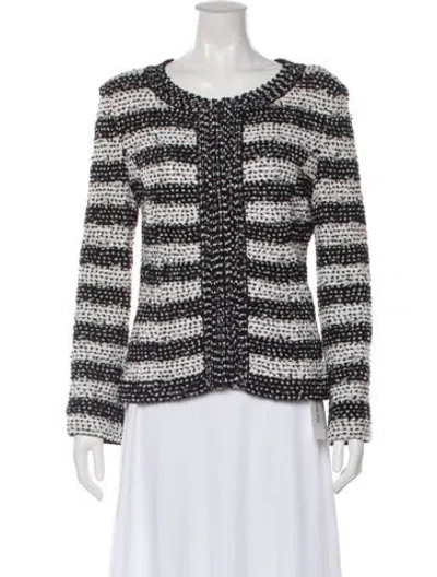 Pre-owned St John Nylon Striped Jacket In Black