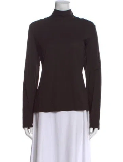 Pre-owned St John Nylon Turtleneck Top In Gray
