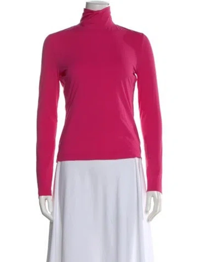 Pre-owned St John Nylon Turtleneck Top In Pink