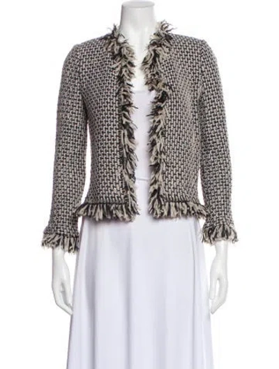Pre-owned St John Nylon Tweed Pattern Evening Jacket