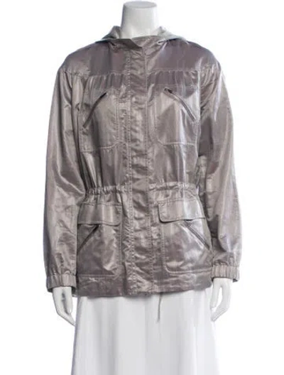 Pre-owned St John Nylon Utility Jacket In Gray