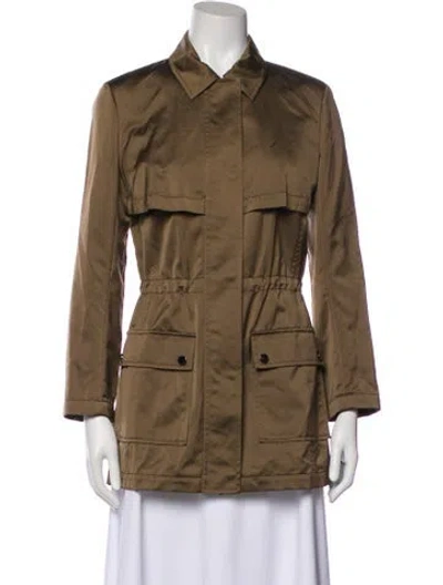 Pre-owned St John Nylon Utility Jacket In Green