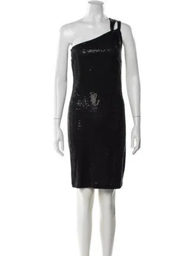 Pre-owned St John One-shoulder Knee-length Dress In Multi