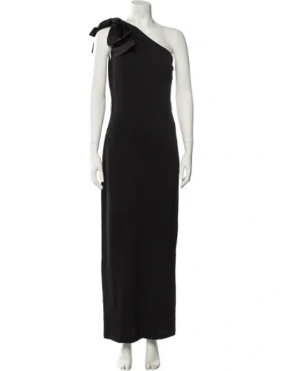 Pre-owned St John One-shoulder Long Dress In Blue