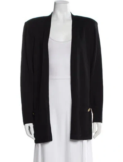 Pre-owned St John Open Front Sweater In Black