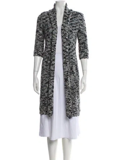 Pre-owned St John Open Front Sweater In Black