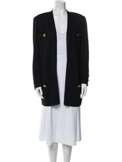 Pre-owned St John Open Front Sweater In Black