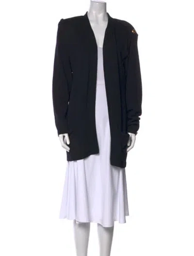 Pre-owned St John Open Front Sweater In Black