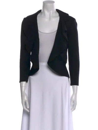 Pre-owned St John Open Front Sweater In Black