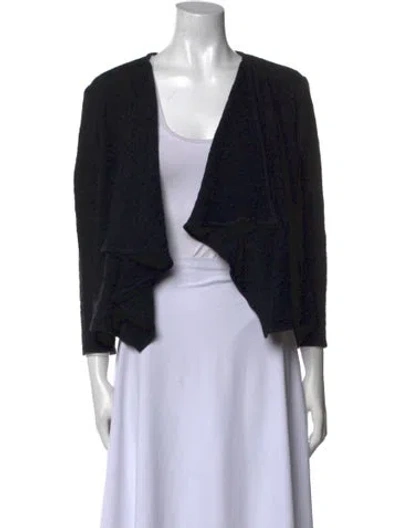 Pre-owned St John Open Front Sweater In Black