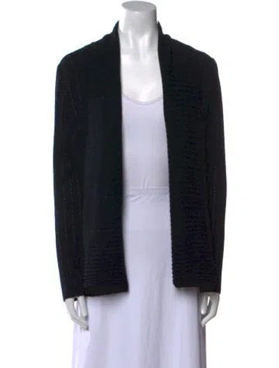 Pre-owned St John Open Front Sweater In Black