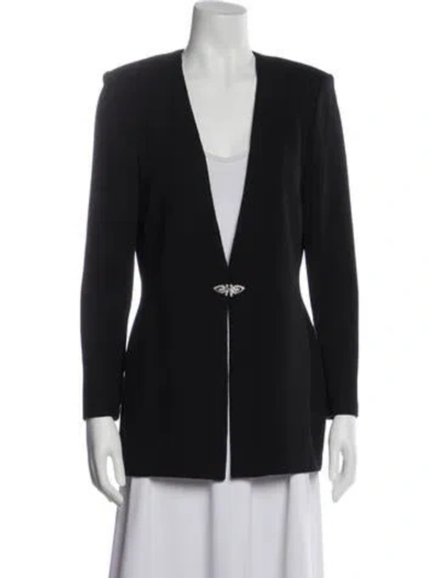 Pre-owned St John Open Front Sweater In Black
