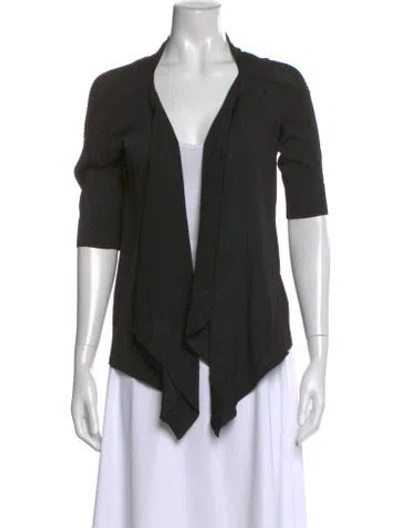 Pre-owned St John Open Front Sweater In Black