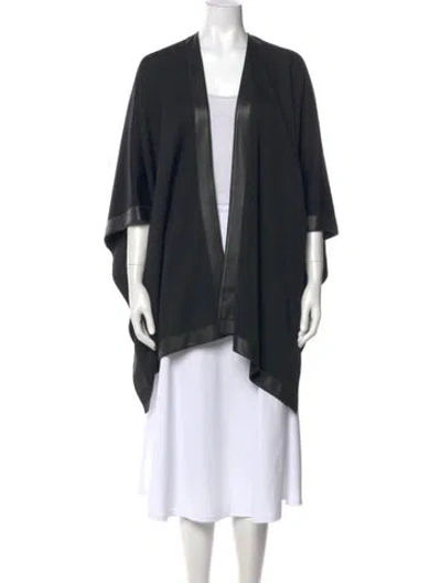 Pre-owned St John Open Front Sweater In Black