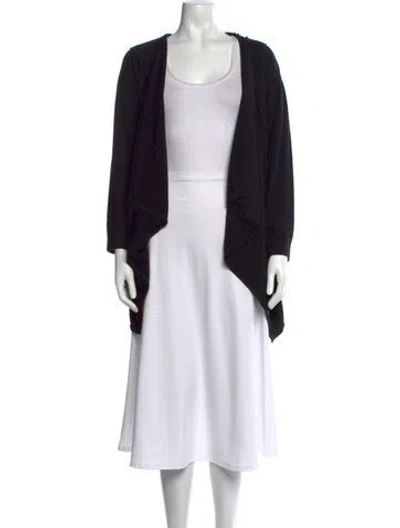 Pre-owned St John Open Front Sweater In Black