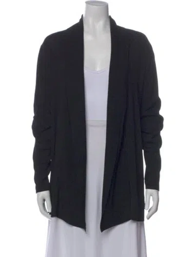 Pre-owned St John Open Front Sweater In Black