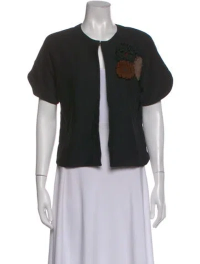 Pre-owned St John Open Front Sweater In Black