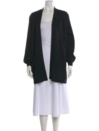 Pre-owned St John Open Front Sweater In Black