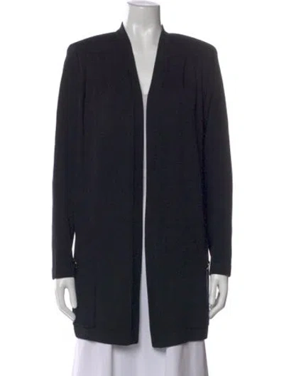 Pre-owned St John Open Front Sweater In Black