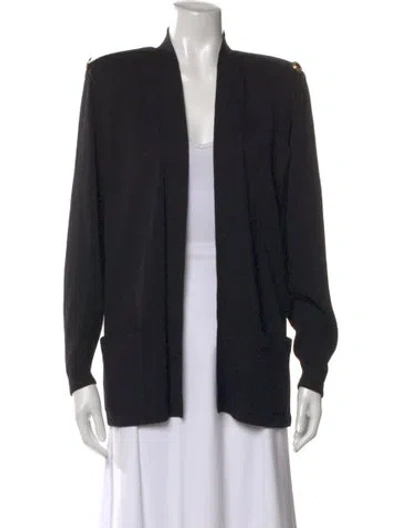 Pre-owned St John Open Front Sweater In Black