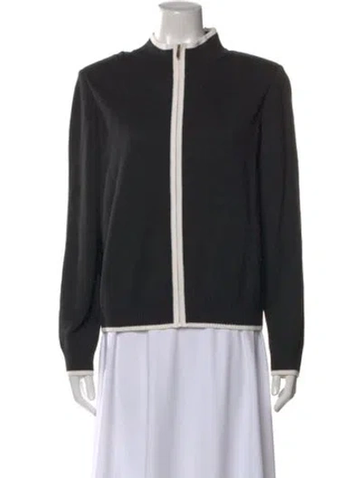 Pre-owned St John Open Front Sweater In Black