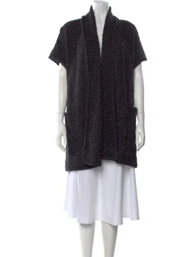 Pre-owned St John Open Front Sweater In Black