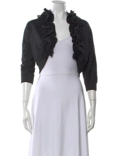 Pre-owned St John Open Front Sweater In Black