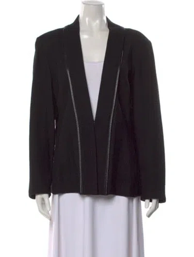Pre-owned St John Open Front Sweater In Black