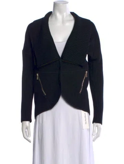 Pre-owned St John Open Front Sweater In Black