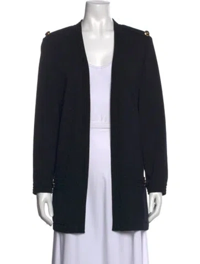 Pre-owned St John Open Front Sweater In Black