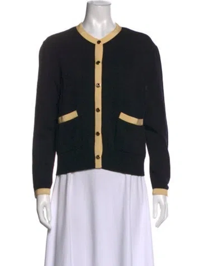 Pre-owned St John Open Front Sweater In Black