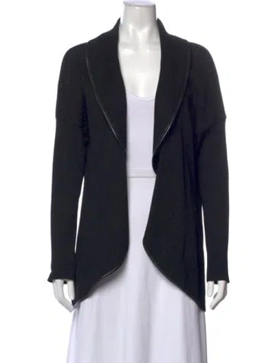 Pre-owned St John Open Front Sweater In Black