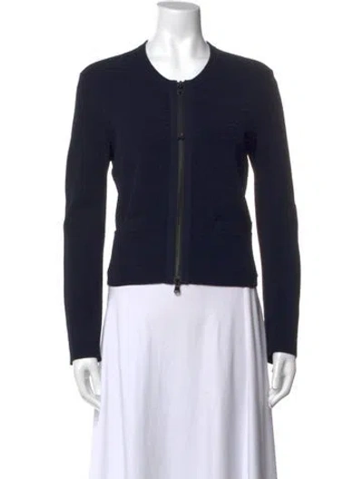 Pre-owned St John Open Front Sweater In Black