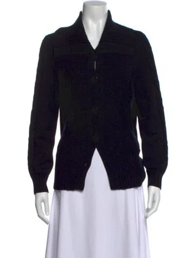 Pre-owned St John Open Front Sweater In Black