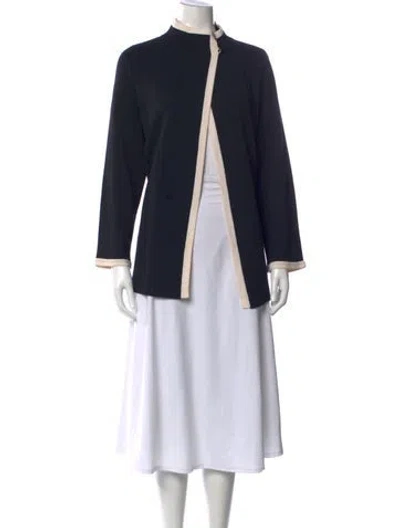 Pre-owned St John Open Front Sweater In Black