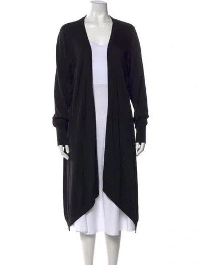 Pre-owned St John Open Front Sweater In Black