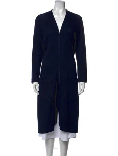 Pre-owned St John Open Front Sweater In Black