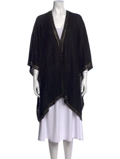 Pre-owned St John Open Front Sweater In Black