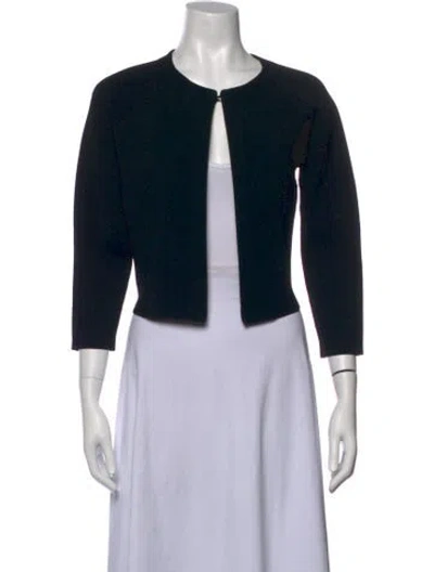 Pre-owned St John Open Front Sweater In Black