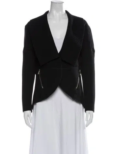 Pre-owned St John Open Front Sweater In Black